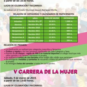 Díptico XXII Carrera Escolar del Aljarafe y V Carrera de la Mujer int. izq.