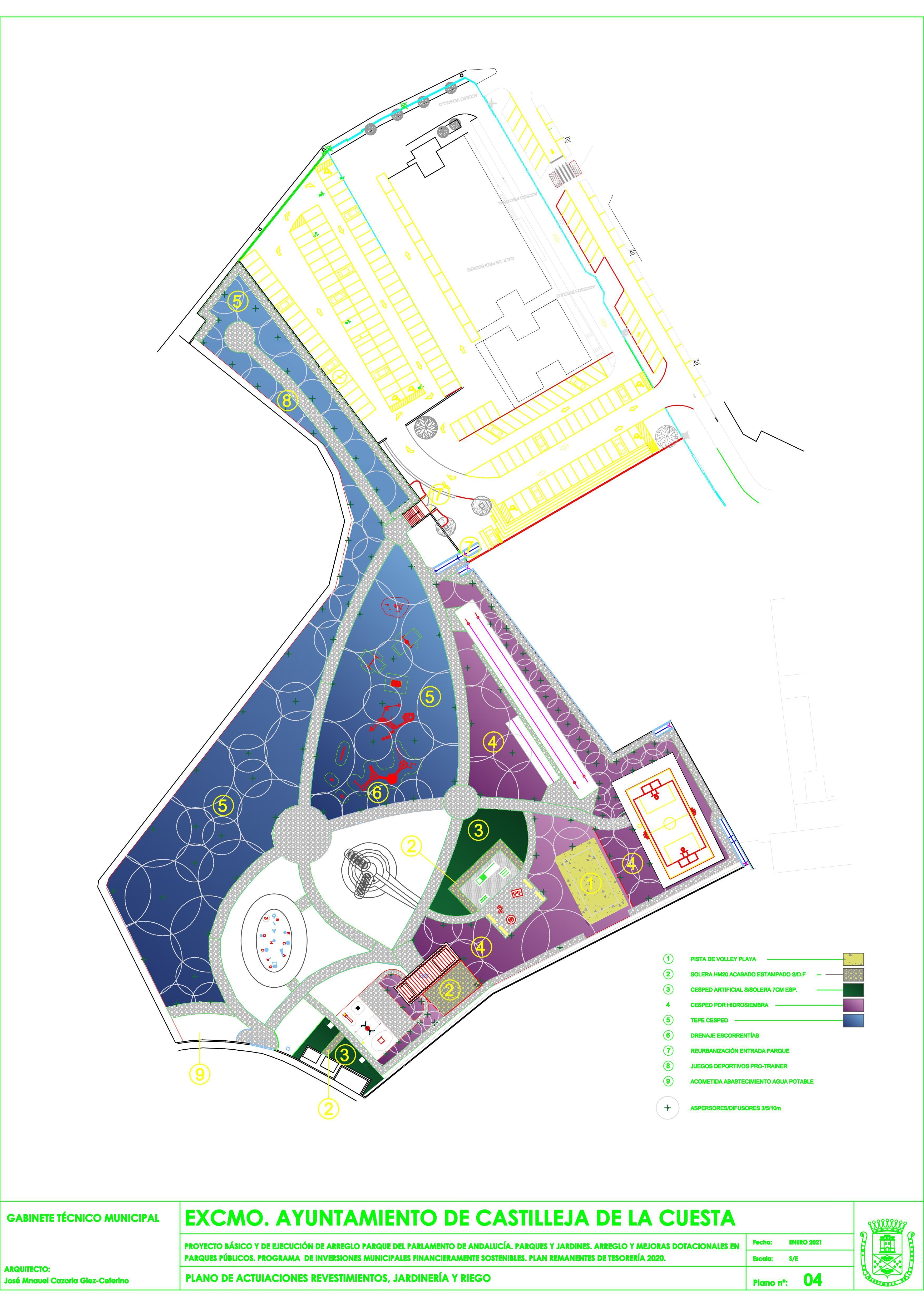 mapa actuaciones 2021 Parque del Parlamento